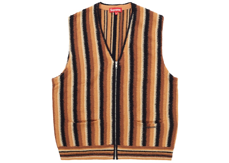 Supreme Stripe Sweater Vest Brown Men's - SS21 - US