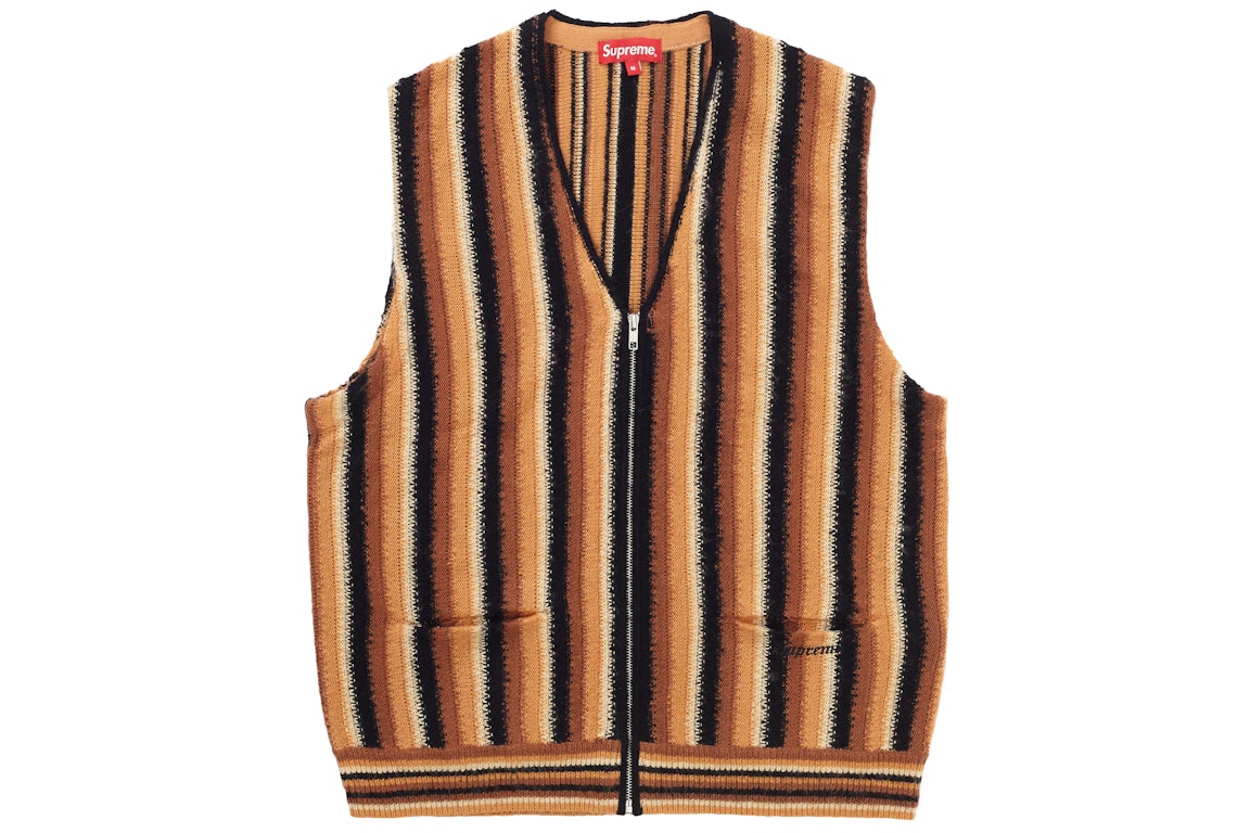 Pre-owned Supreme Stripe Sweater Vest Brown