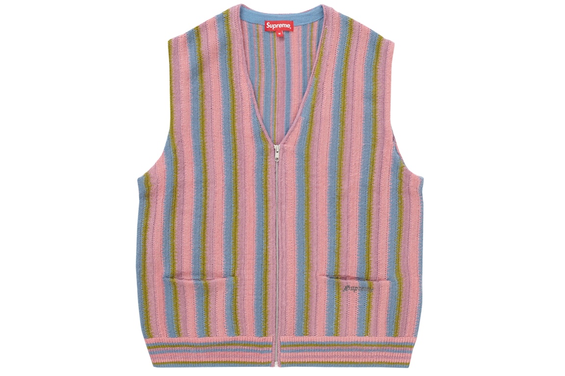 Pre-owned Supreme Stripe Sweater Vest Purple