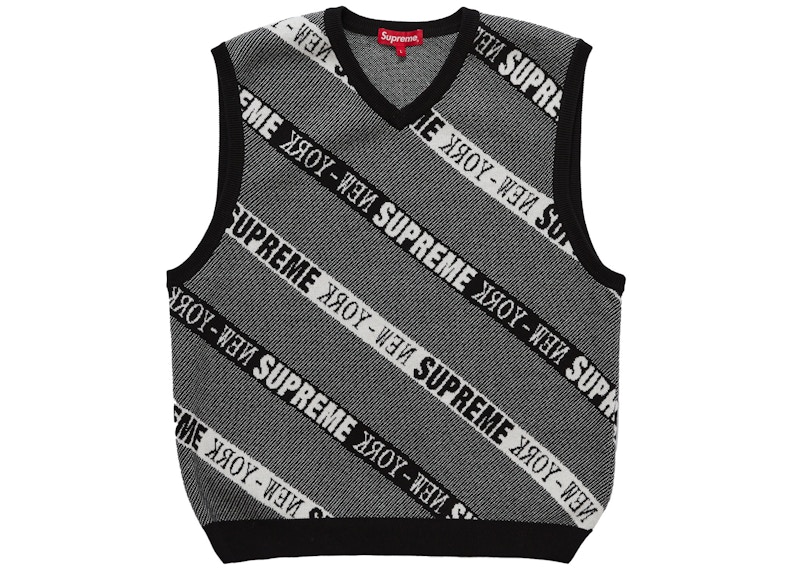 最終値下げ！Supreme Stripe Sweater Vest /ニットポロ-