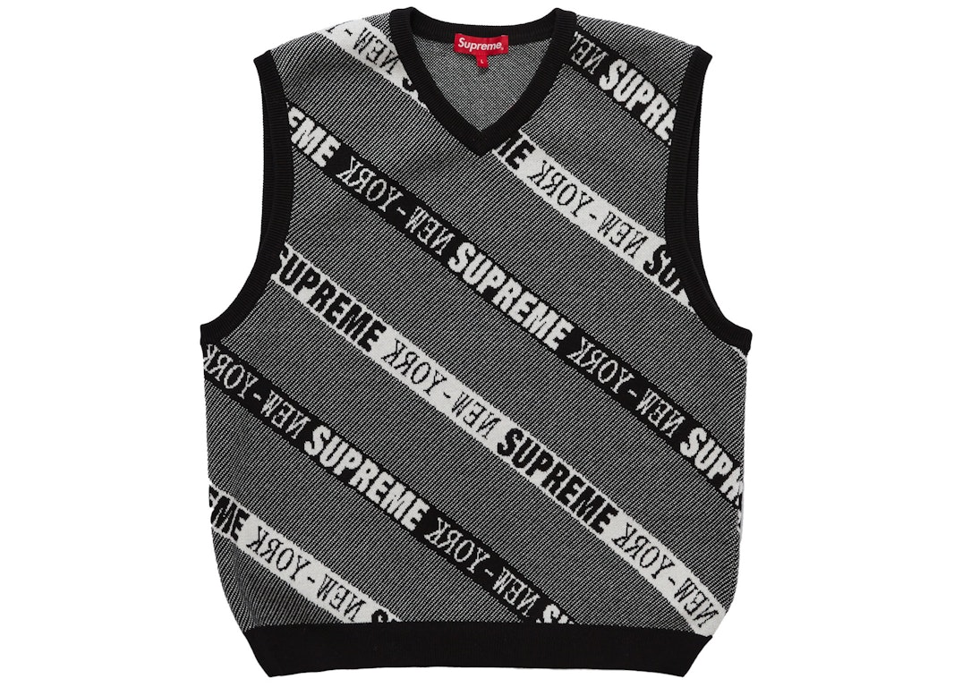 Pre-owned Supreme Stripe Sweater Vest (ss22) Black
