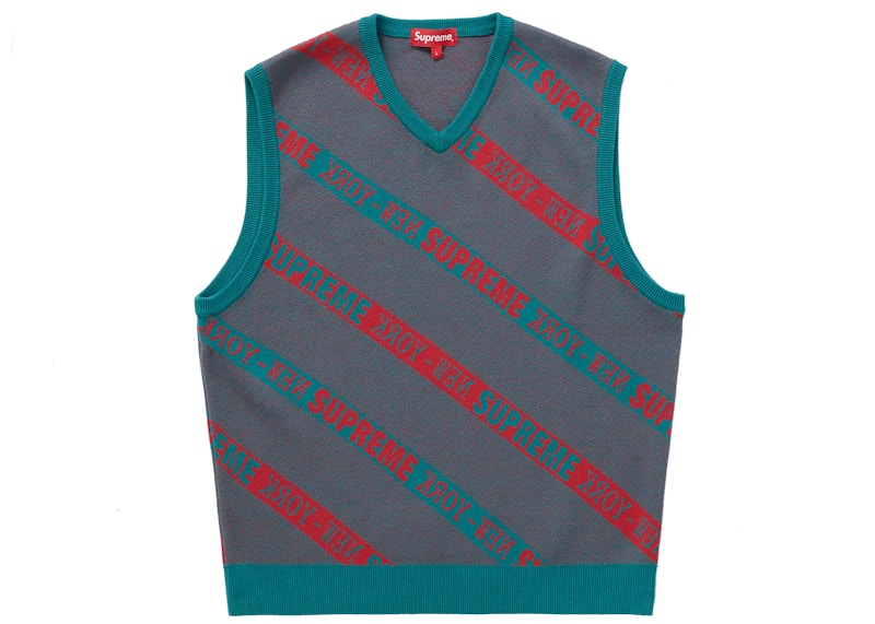 Supreme Stripe Sweater Vest (SS22) Teal Men's - SS22 - GB