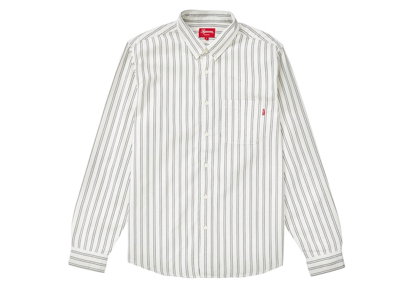 Supreme Stripe Twill Shirt White Men's - SS19 - US