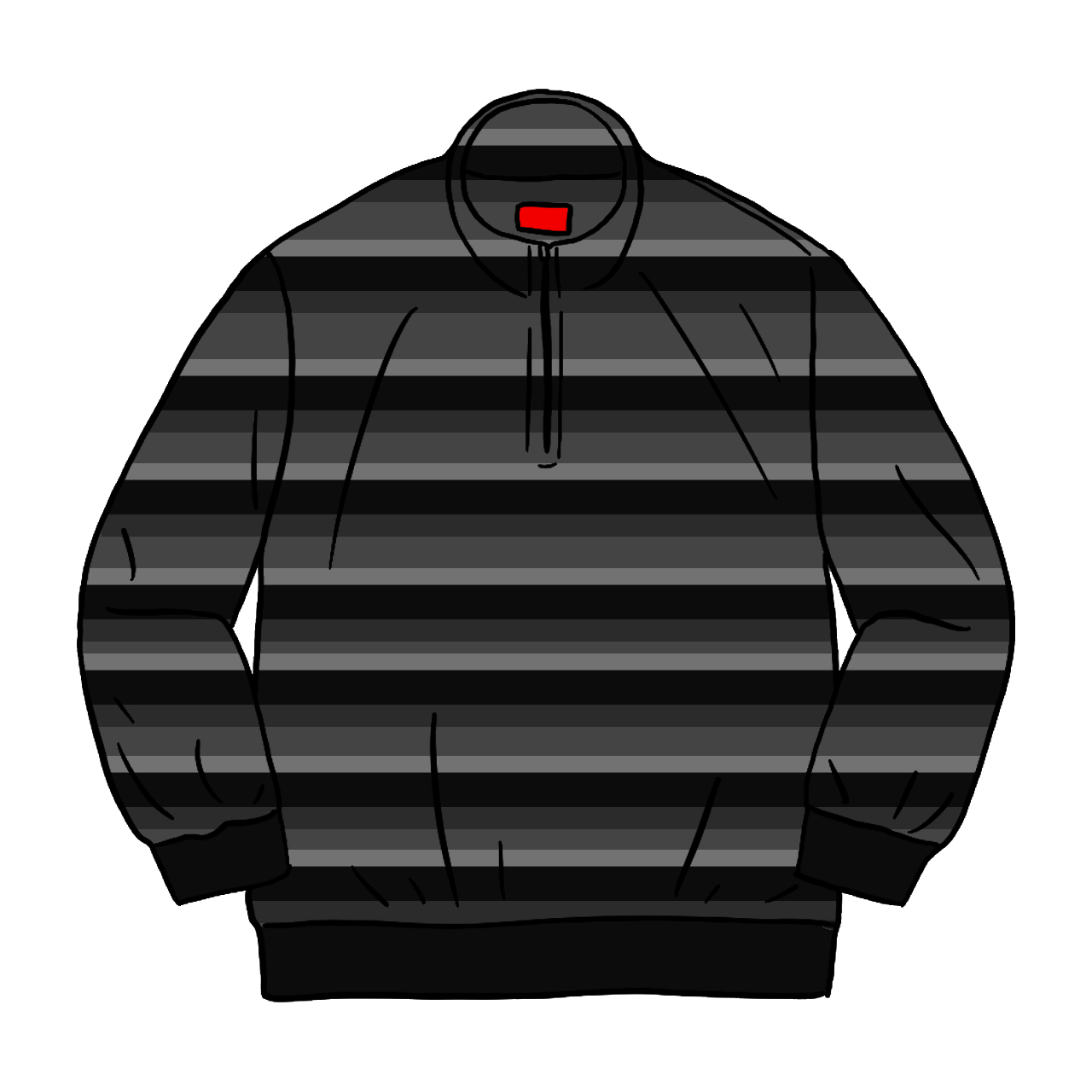 Supreme Stripe Velour Half Zip Pullover Black
