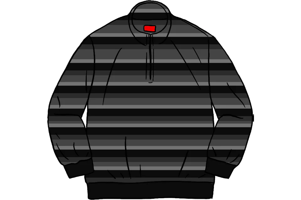 Supreme Stripe Velour Half Zip Pullover Black Men s FW20 US