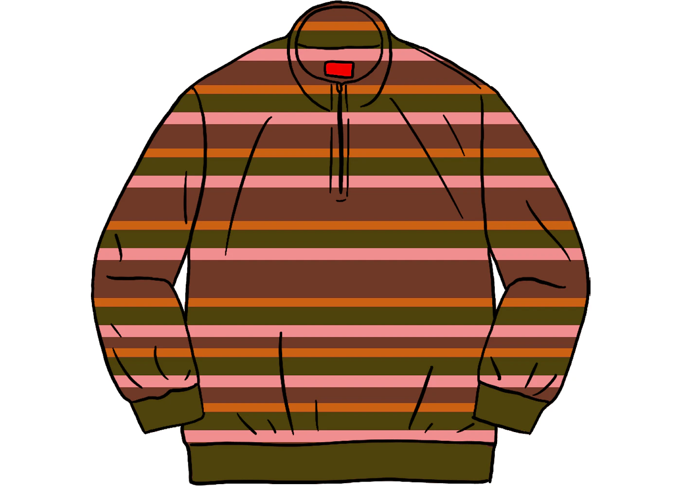 Supreme Stripe Velour Half Zip Pullover Peach メンズ - FW20 - JP Supreme Stripe Velour Half Zip Pullover Peach メンズ - FW20 - JP