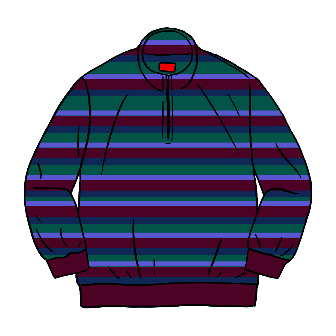 Supreme Stripe Velour Half Zip Pullover Purple