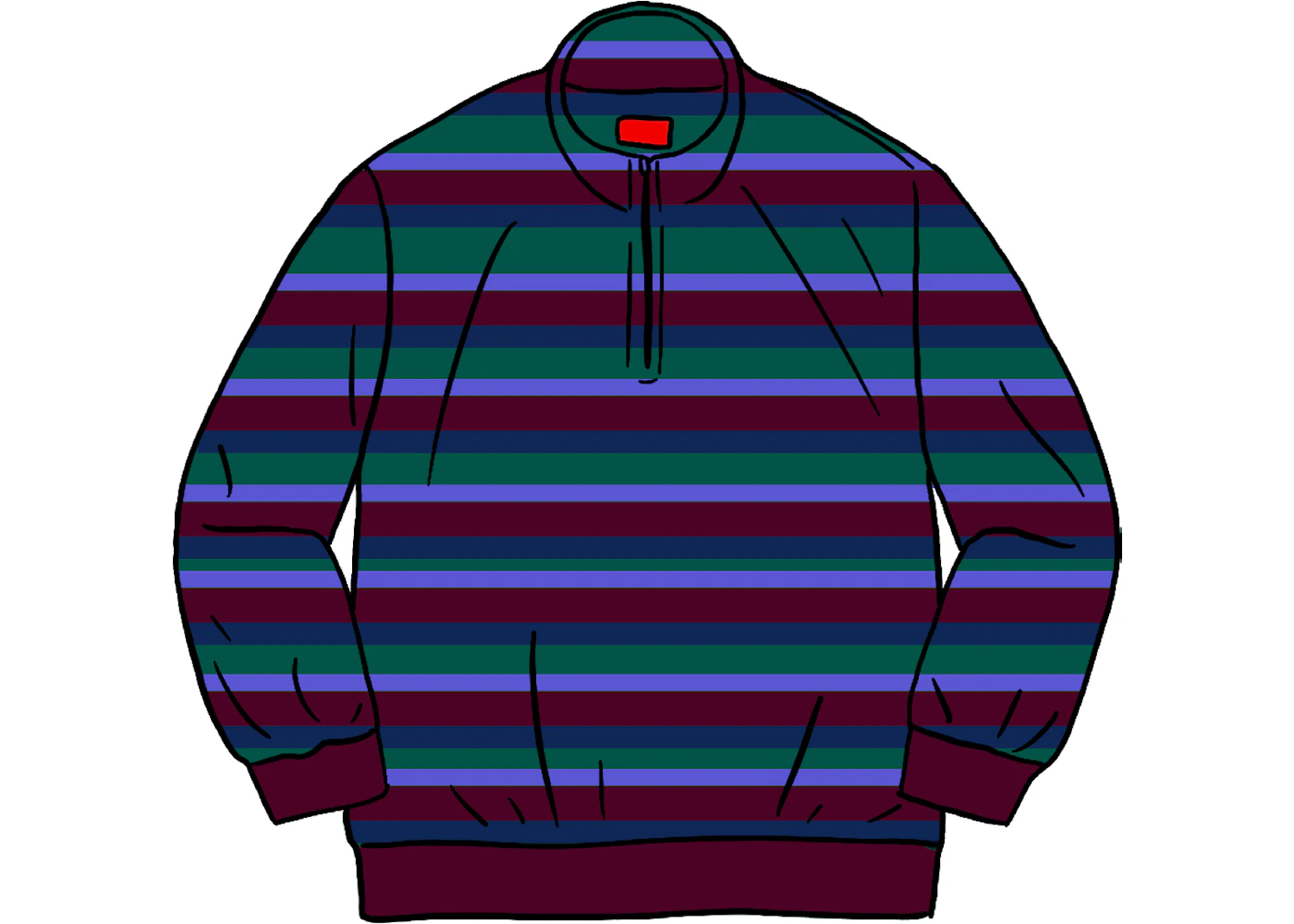 Supreme velour half zip best sale pullover