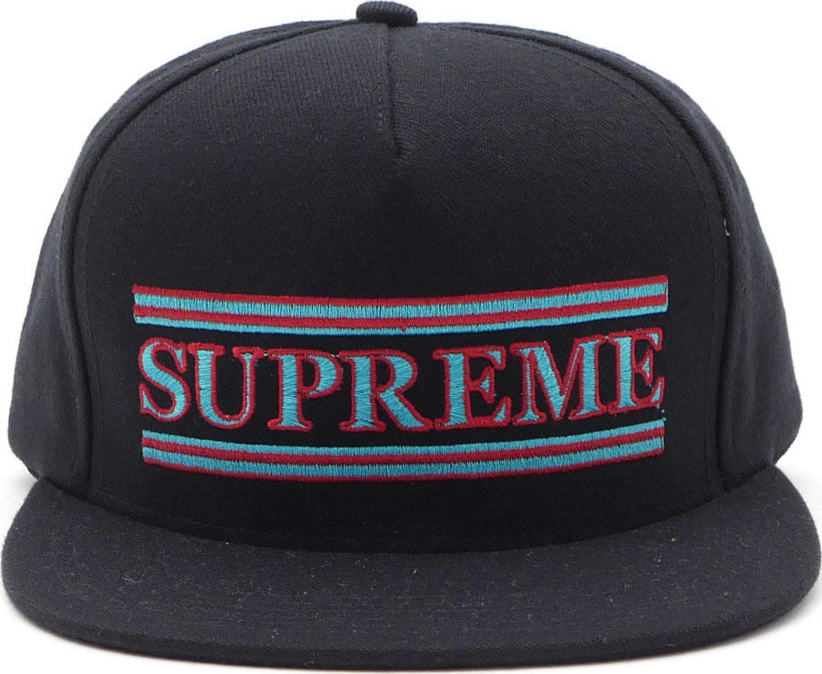 Supreme Striped 5 Panel Black