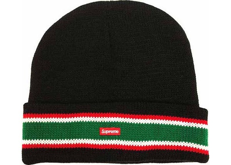 Supreme Striped Cuff Beanie Black - FW16 - GB