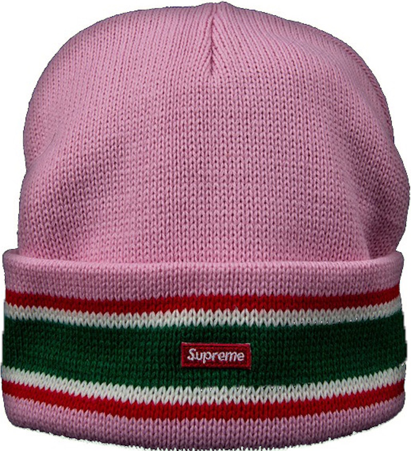 Supreme Striped Cuff Beanie Light Pink - FW16 - CN