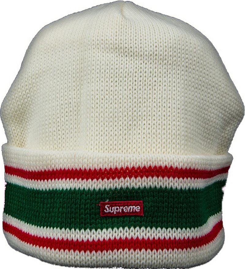 Supreme Striped Cuff Beanie White - FW16 - US