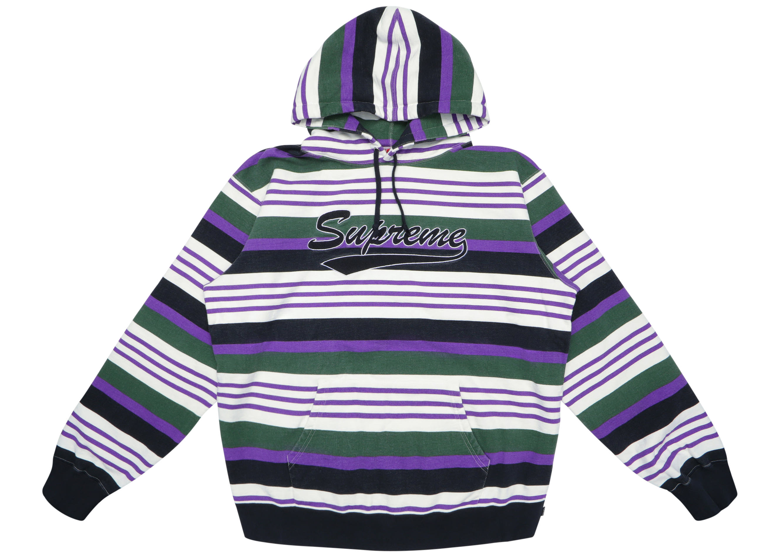 Supreme Striped Hooded Sweatshirt Purple - SS18 Men's - US