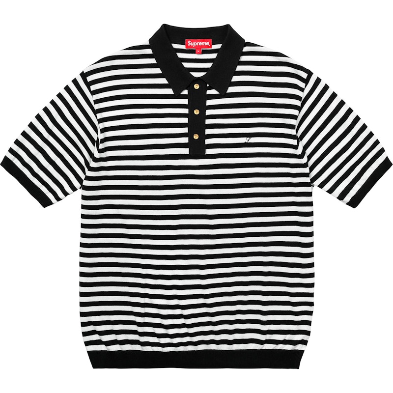 程度極上 supreme 2018fw Vertical Stripe Knit Polo ...