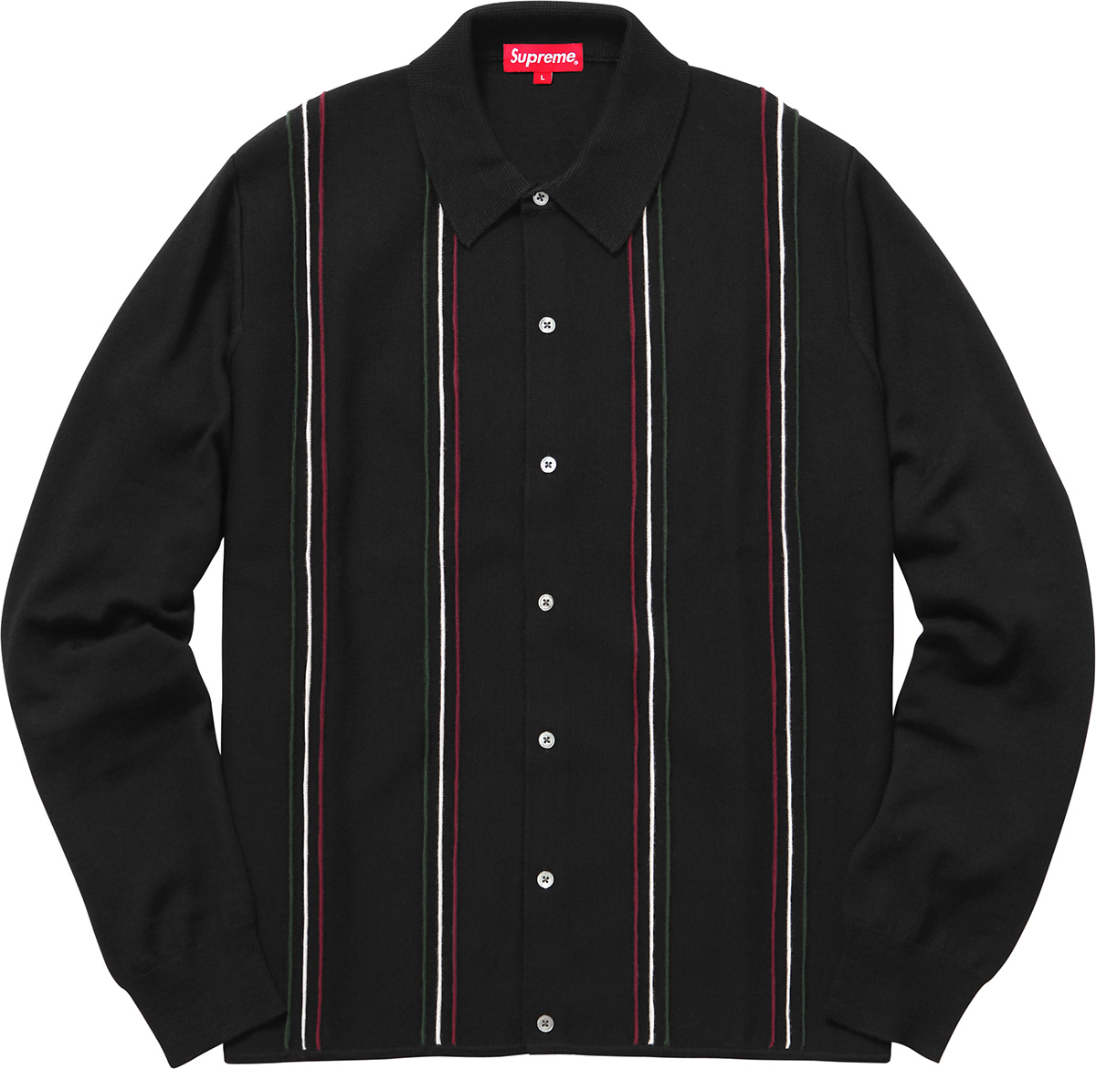Supreme Striped Polo Sweater Black Men's - SS16 - US