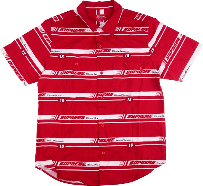 supreme Striped Racing Work Shirt【XL】