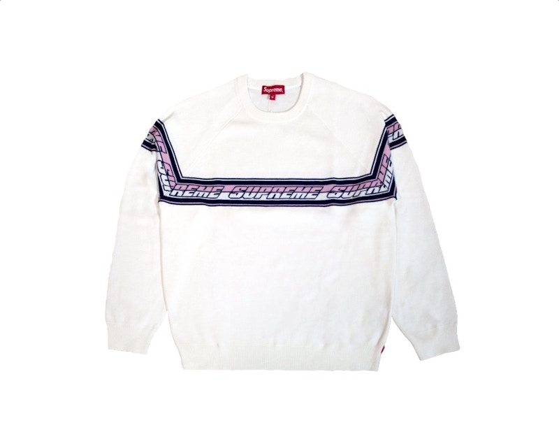 Supreme Striped Raglan Sweater White Men's - SS18 - US