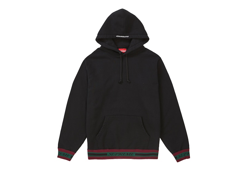 JESshopSupreme Striped Rib Hooded Sweatshirt