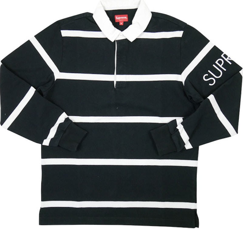 Supreme Striped Rugby Black メンズ - FW16 - JP