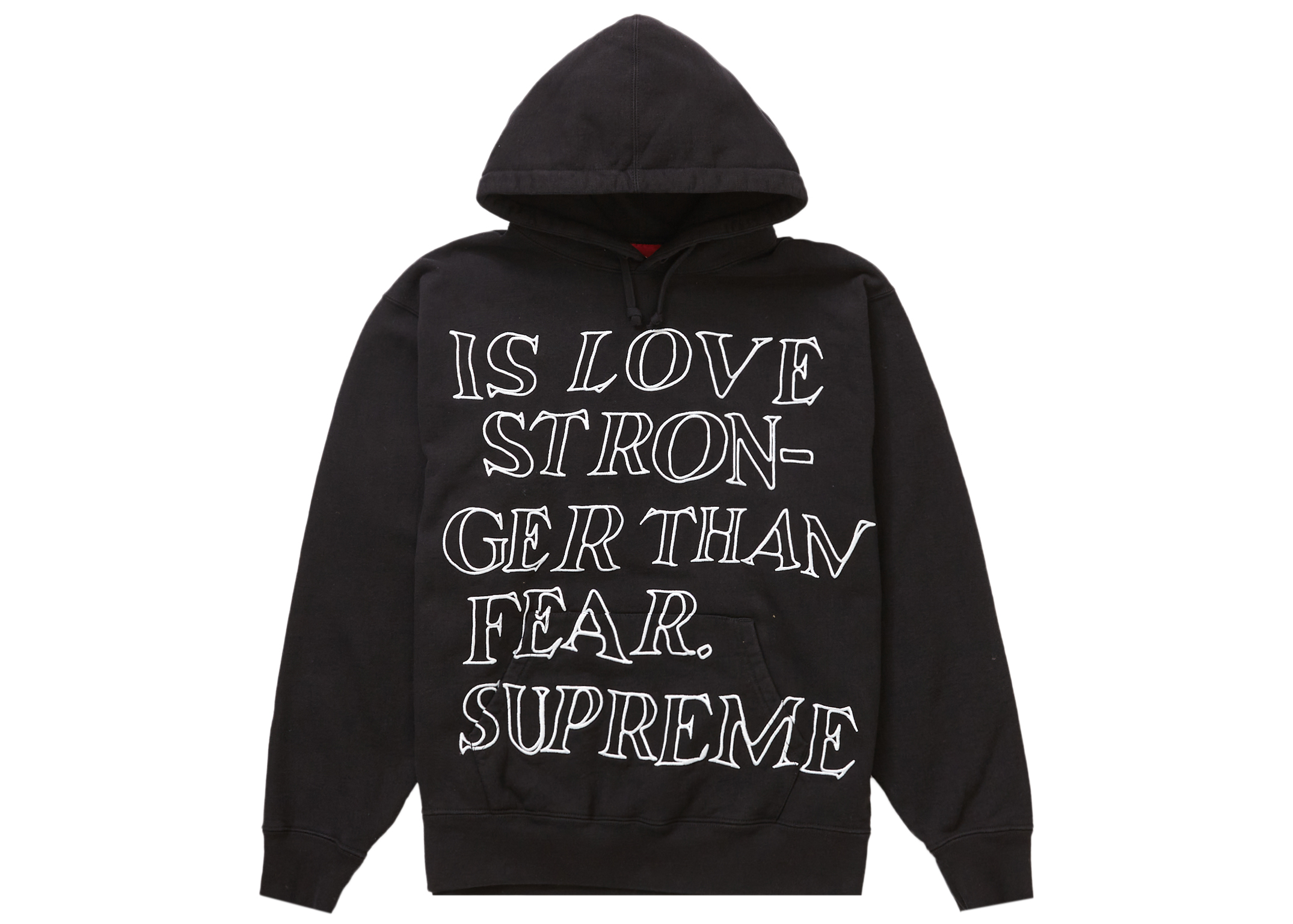 Supreme Stronger Than Fear Hooded Sweatshirt Black - SS23 Men's - US