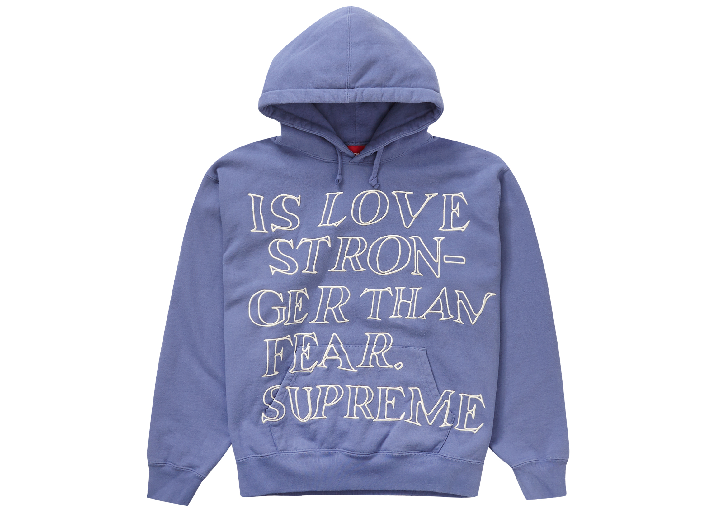 Supreme Stronger Than Fear Hooded Sweatshirt Light Purple