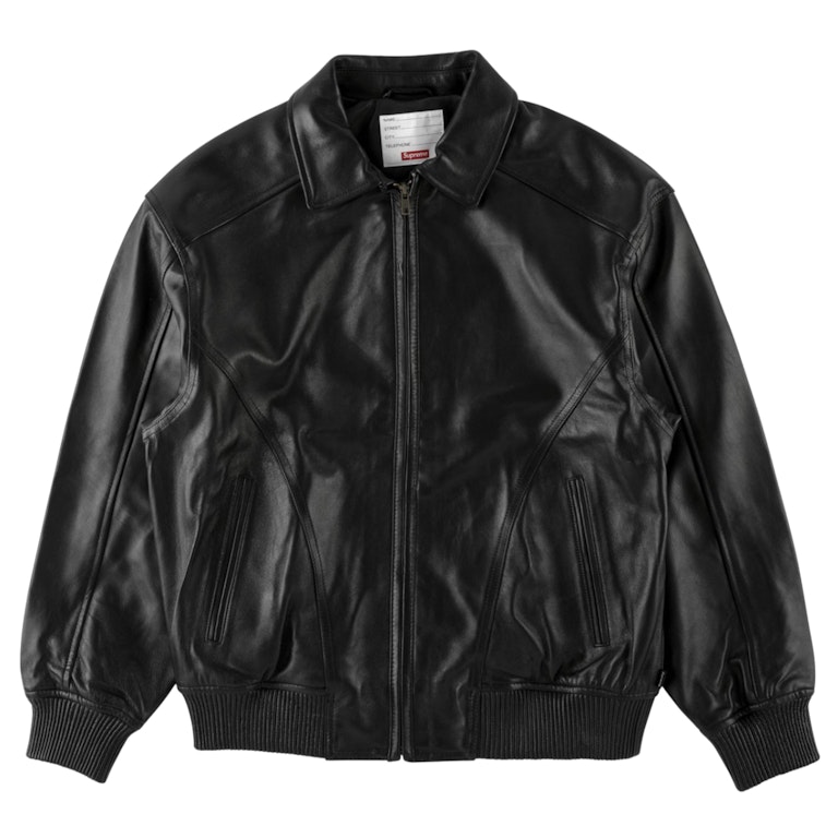 Pre-owned Supreme Studded Arc Logo Leather Jacket Black