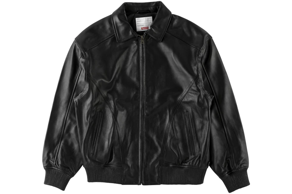 Supreme Studded Arc Logo Leather Jacket Black