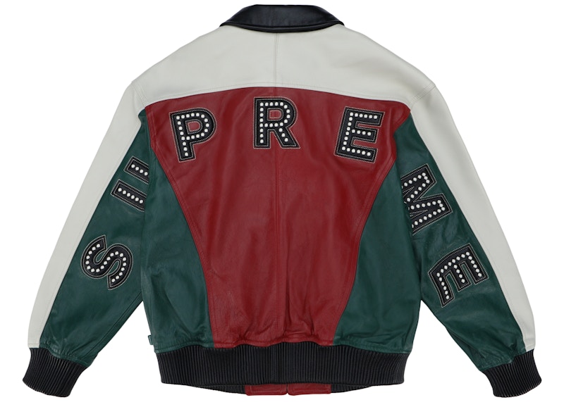 Supreme arc 2024 logo leather jacket