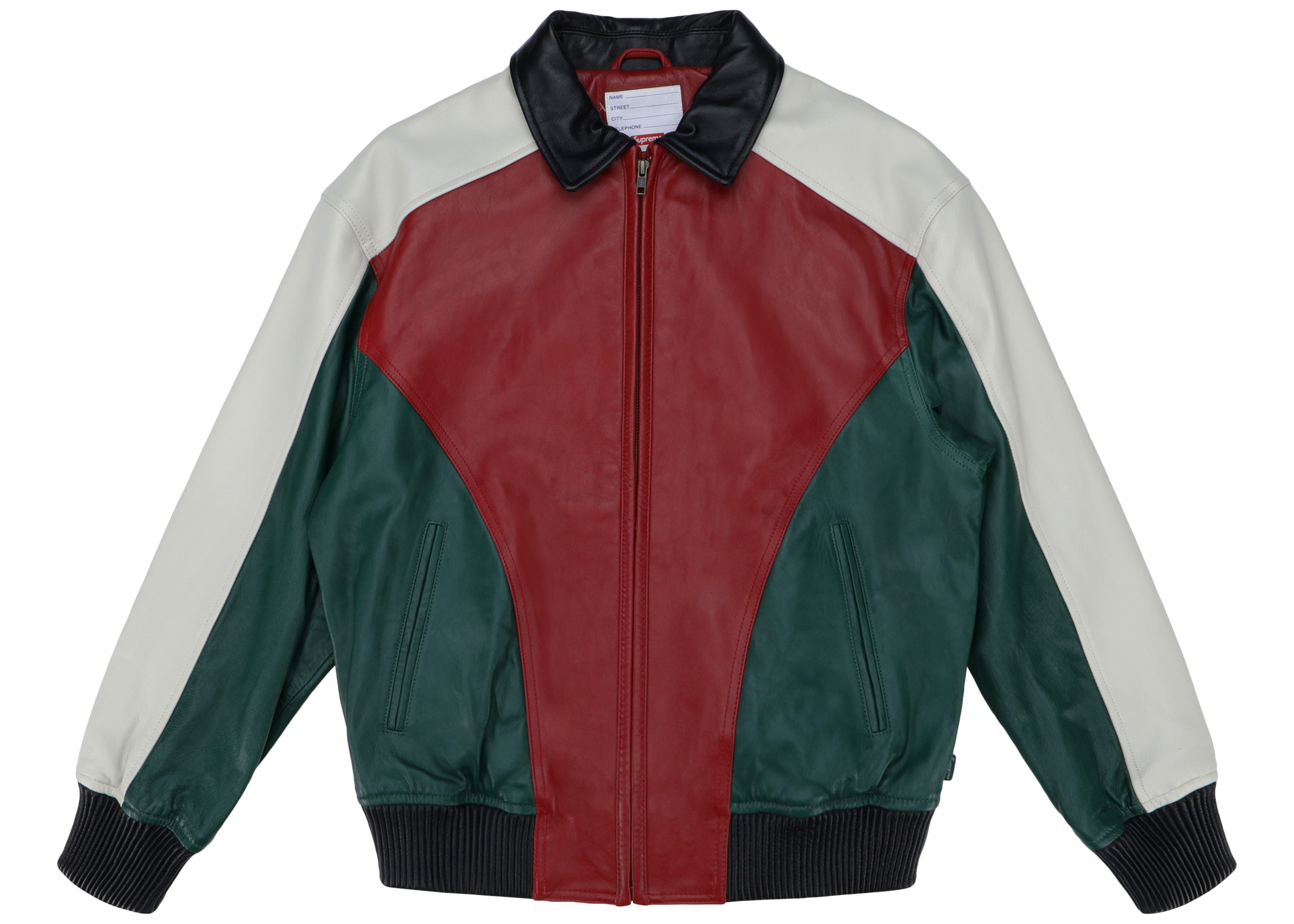 Supreme Studded Arc Logo Leather Jacket Red
