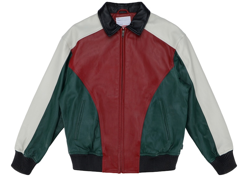 Supreme Studded Arc Logo Leather Jacket Red