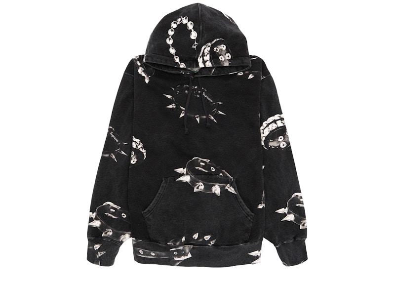 Supreme Studded Collars Hooded Sweatshirt Black