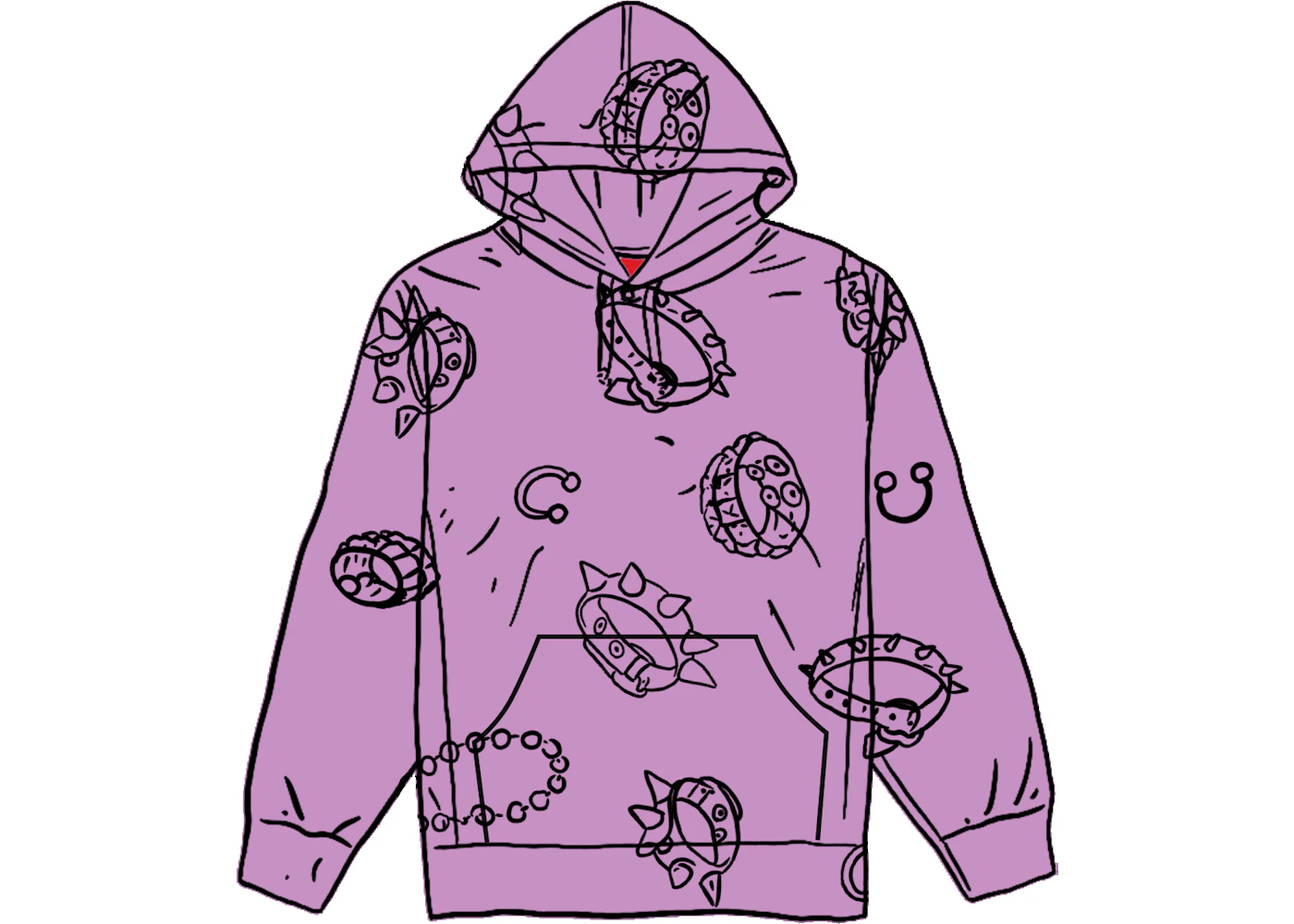 Supreme Studded Collars Hooded Sweatshirt Violet Men s FW20 US