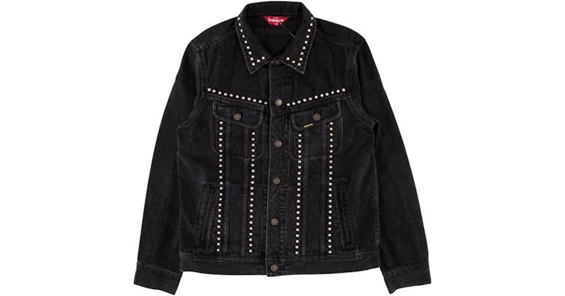 Supreme Studded Denim Trucker Jacket Black メンズ - SS17 - JP