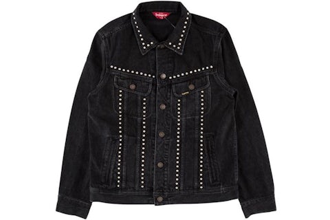 Supreme Nieten-Denim-Trucker-Jacke Schwarz Herren SS17 – DE