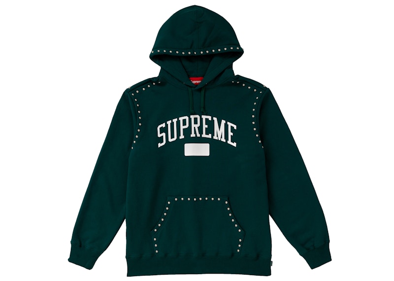 Supreme Studded Hooded Sweatshirt (FW18) Dark Green - FW18 Men's - US