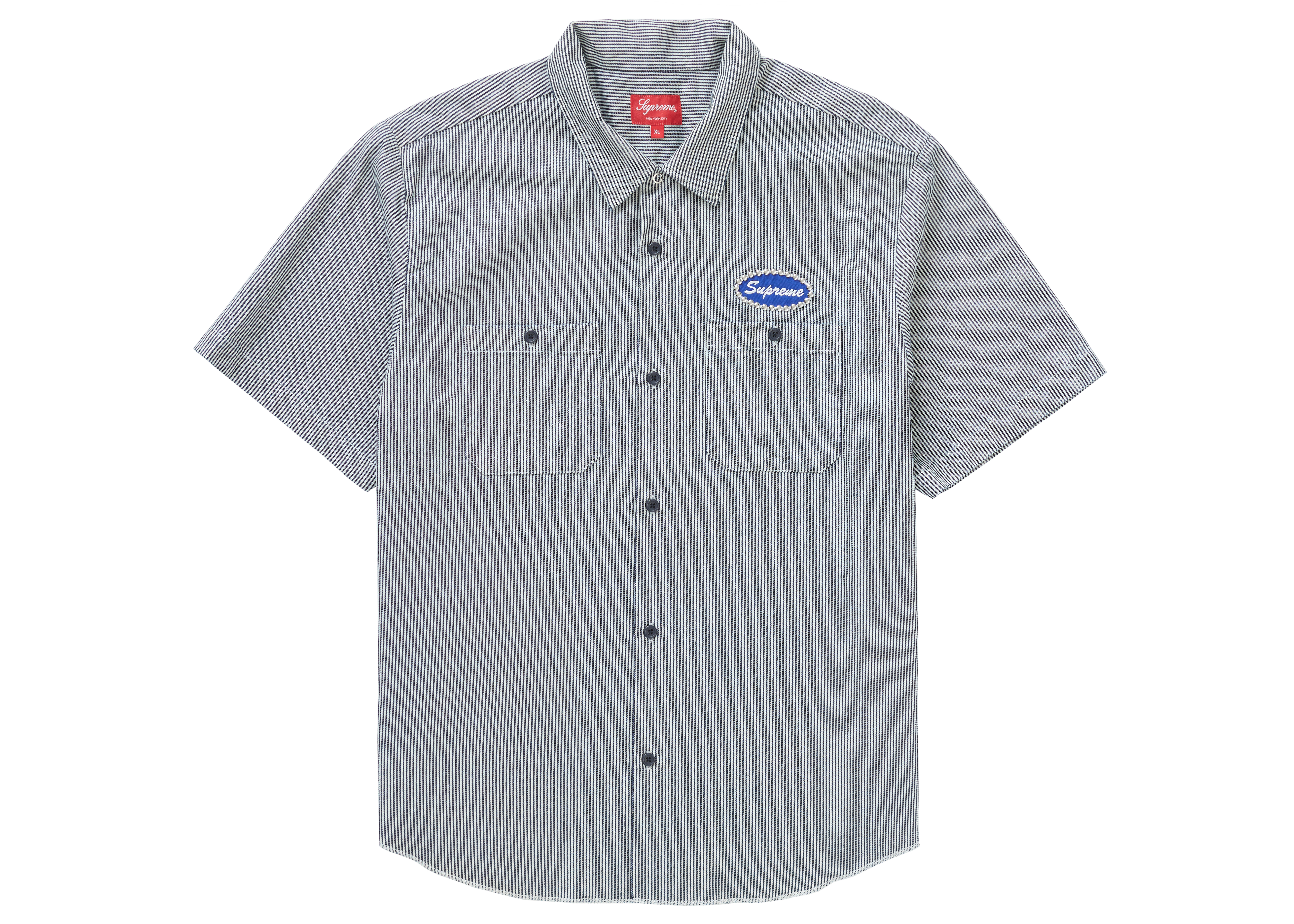 supreme Studded Patch S/S Work Shirt L