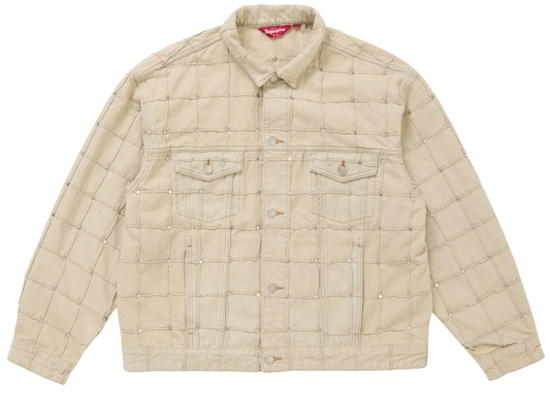 Supreme Studded Seam Denim Trucker Jacket Natural Men's Supreme Studded Seam Denim Trucker Jacket Natural Men's