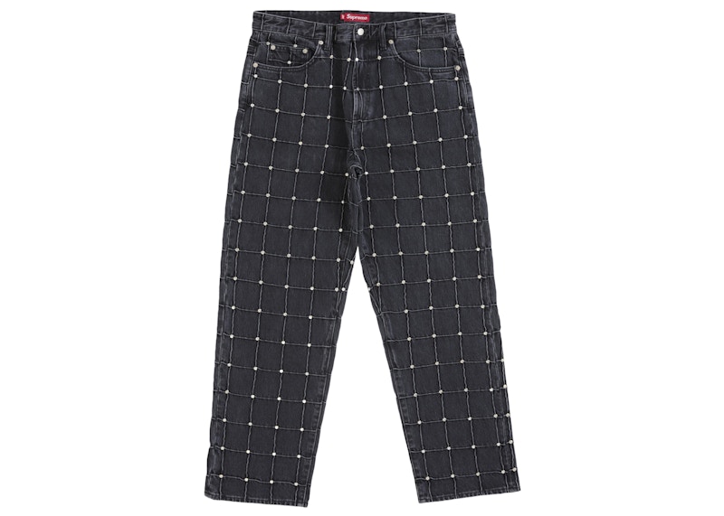 Pre-owned Supreme Men's  Studded Seam Loose Fit Jean In Black