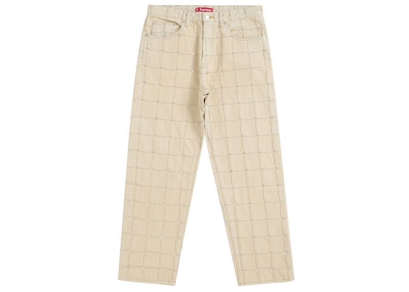 Pre-owned Supreme Men's  Studded Seam Loose Fit Jean In Natural