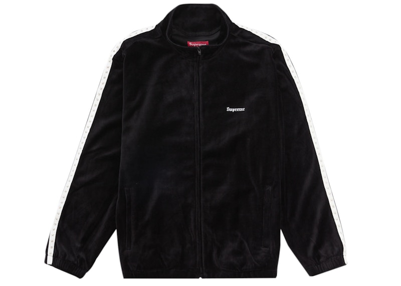 Supreme Studded Velour Track Jacket Black - FW22 Men's - US