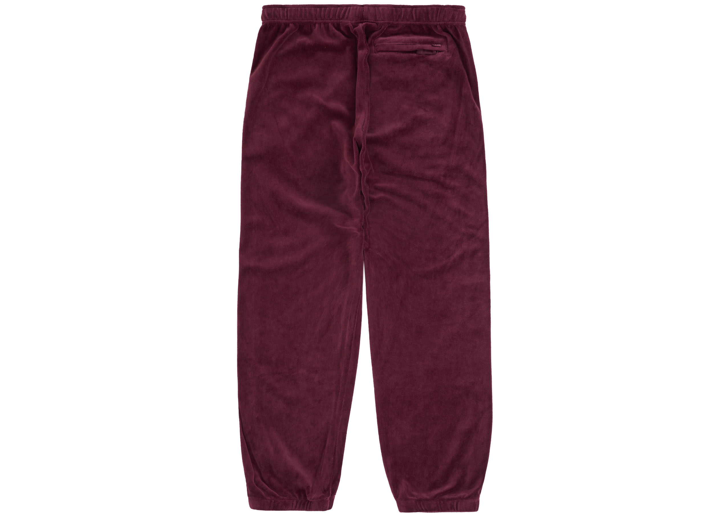 Supreme Studded Velour Track Pant Burgundy Men's - FW22 - US