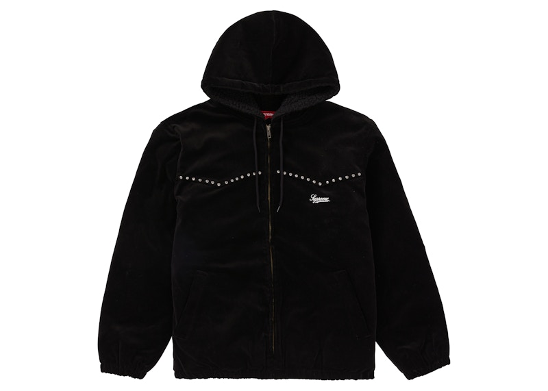 supreme studded velvet hooded jacket50000→45000