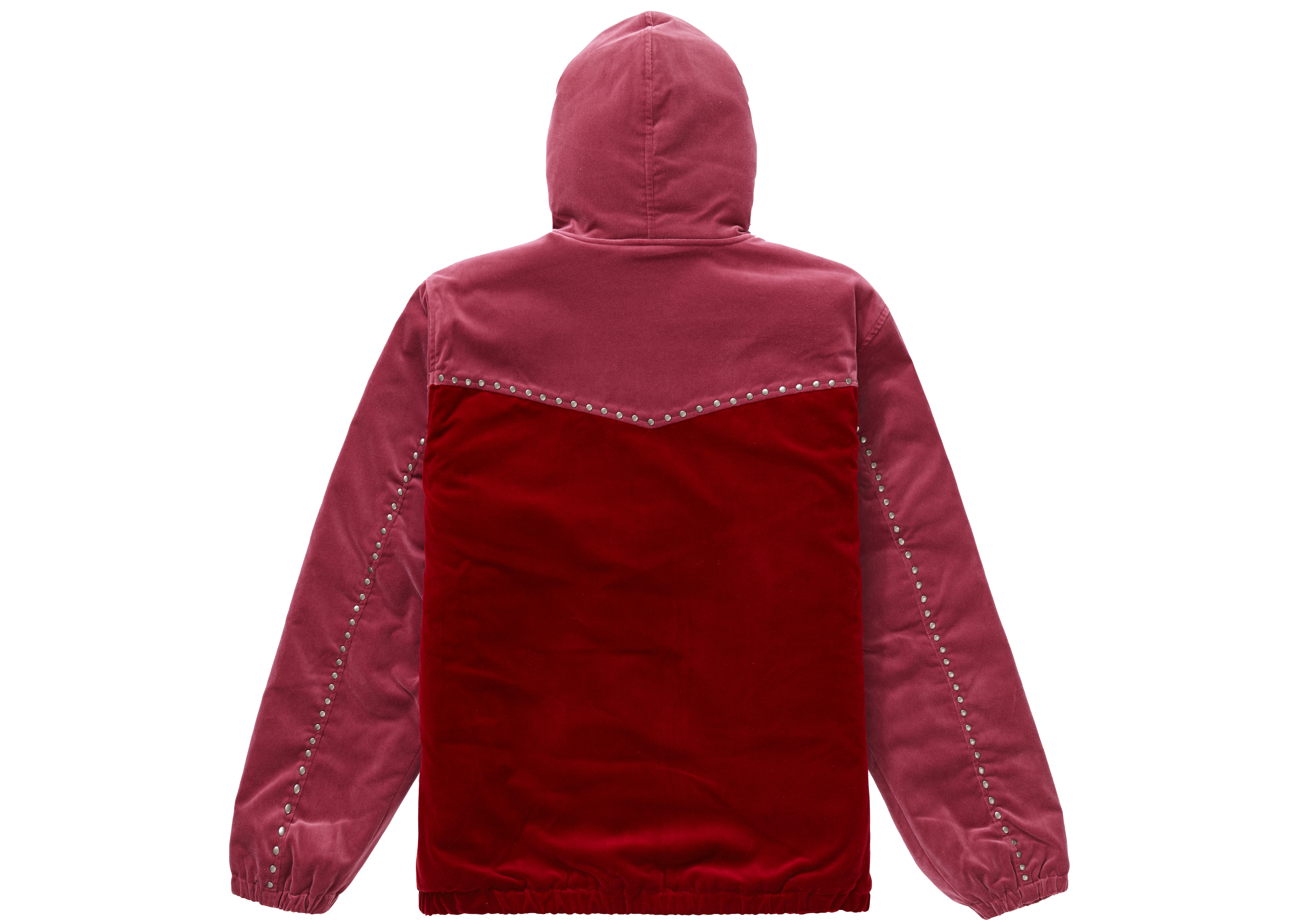 Supreme Studded Velvet Hooded Work Jacket Red Men's - FW21 - US