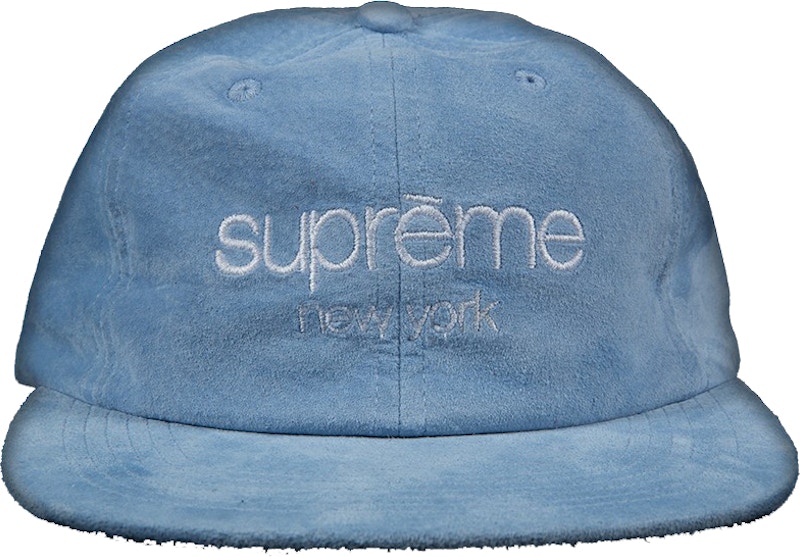 Supreme Suede Classic Logo 6 Panel Cap Light Blue - SS16 - CN