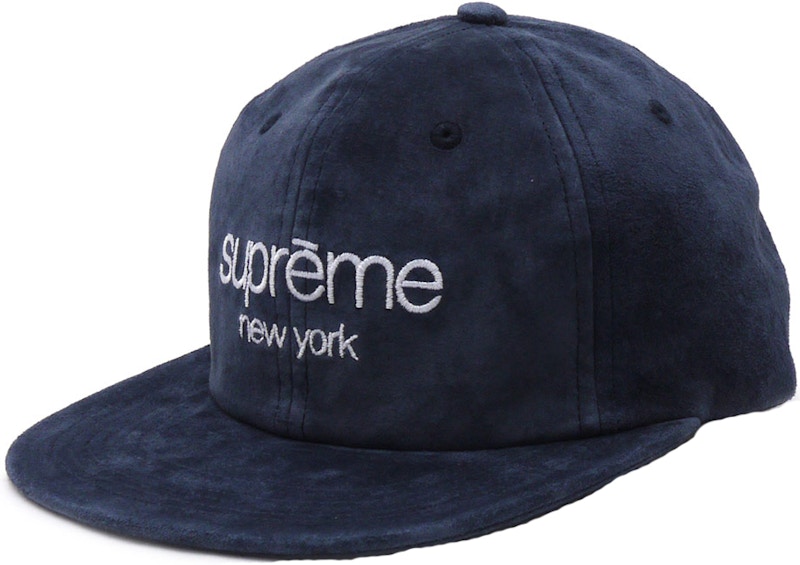 Supreme Suede Classic Logo 6 Panel Cap Navy - SS16 - CN