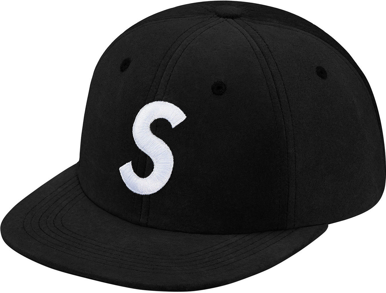 Supreme Suede S Logo 6 Panel Black