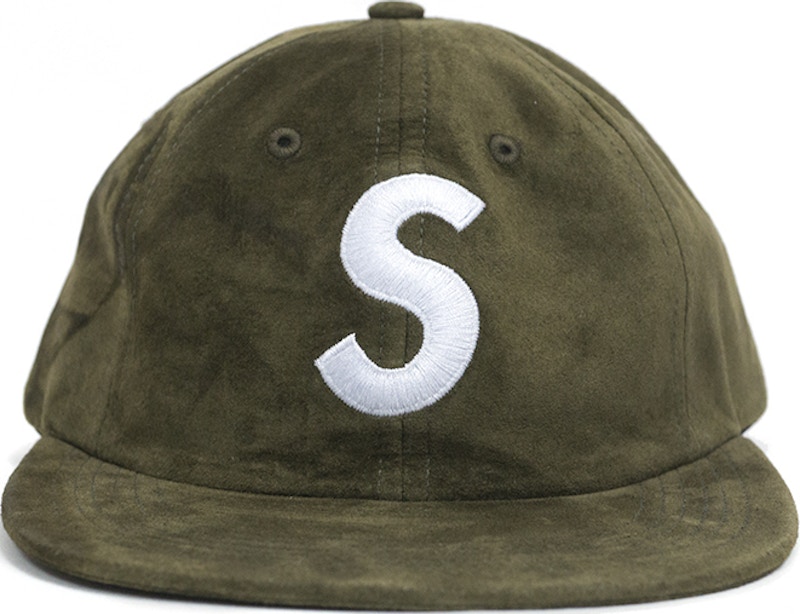 supreme  S logo 6 panel cap olive