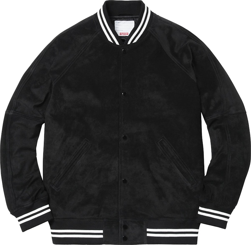 Supreme Suede Varsity Jacket Black Men's - SS17 - US