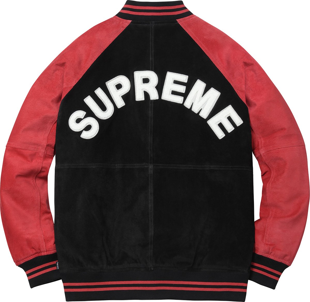 Supreme Suede Varsity Jacket Red