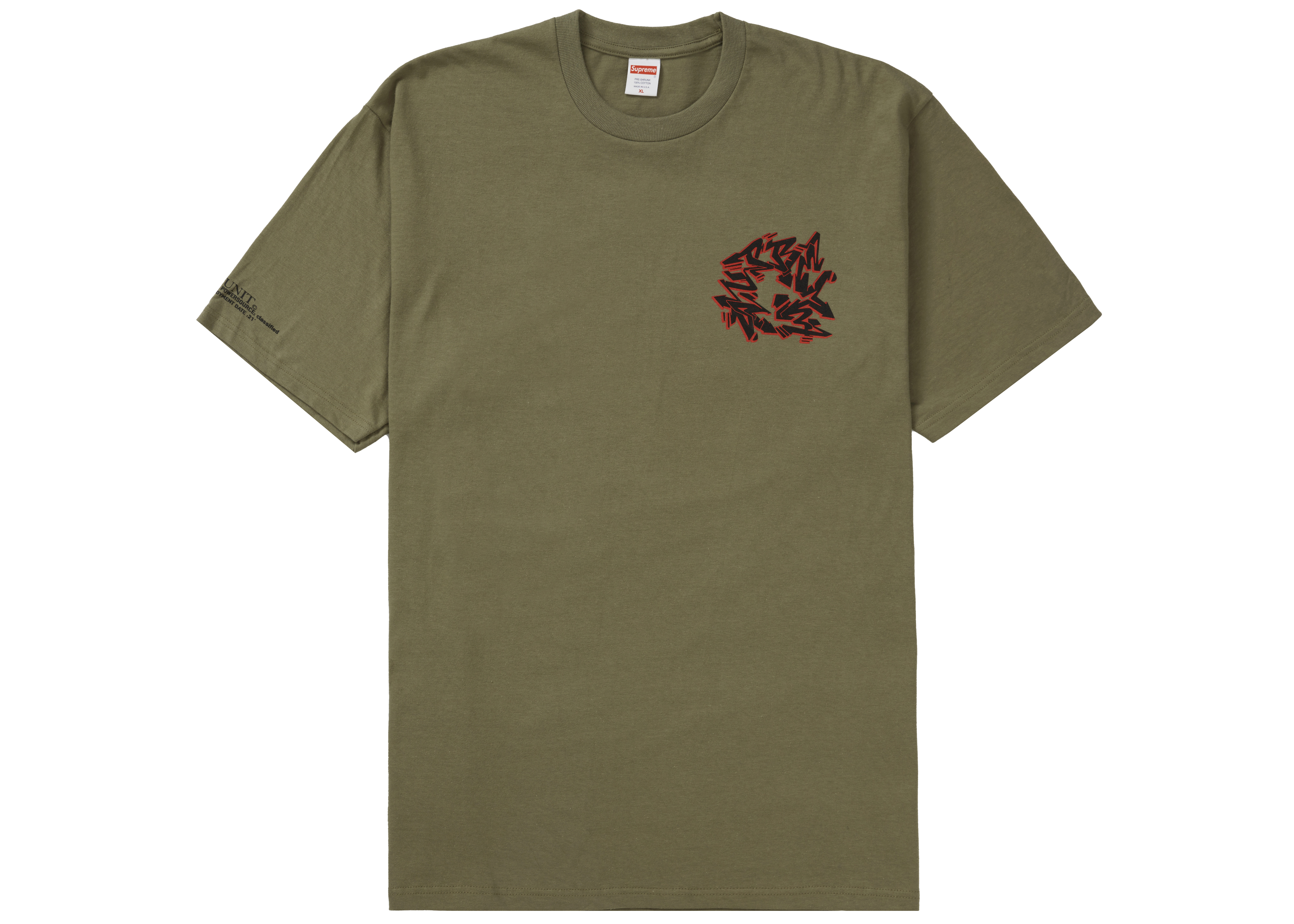 Supreme Support Unit Tee Light Olive Men's - FW21 - US